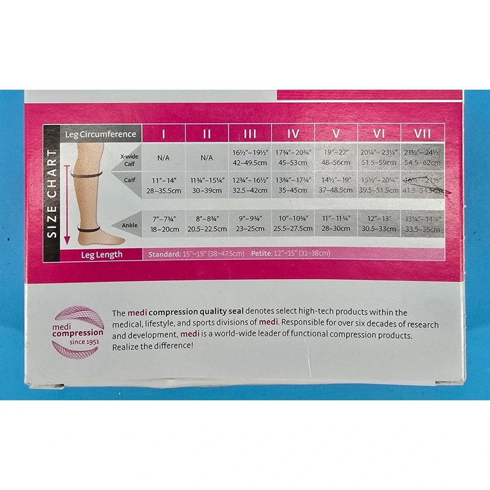 NEW Mediven Womens‎ Mild Compression Stockings Natural Closed Toe Size IV 15-20